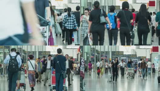 广州机场人流高清在线视频素材下载
