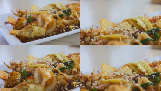 4K:烹饪泰国海鲜，多莉拍摄高清在线视频素材下载
