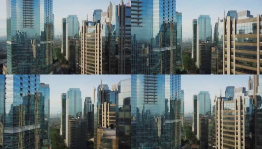 雅加达城市的天际线与现代化的摩天大楼高清在线视频素材下载