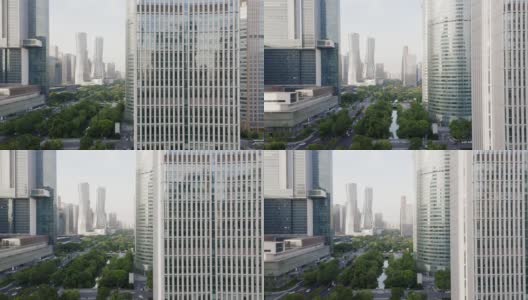 杭州钱江新城现代建筑鸟瞰图高清在线视频素材下载
