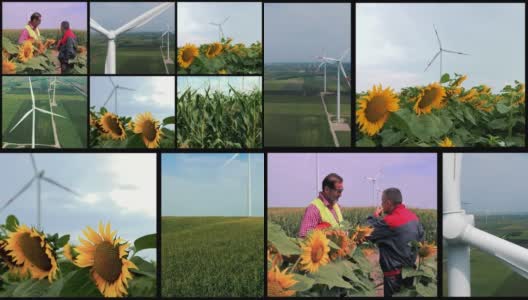 风能和可再生能源-风力发电站高清在线视频素材下载