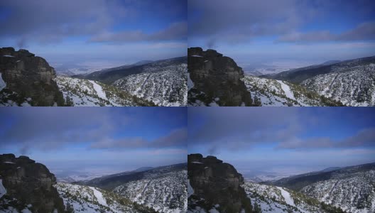 山顶上令人惊叹的冬季景色高清在线视频素材下载