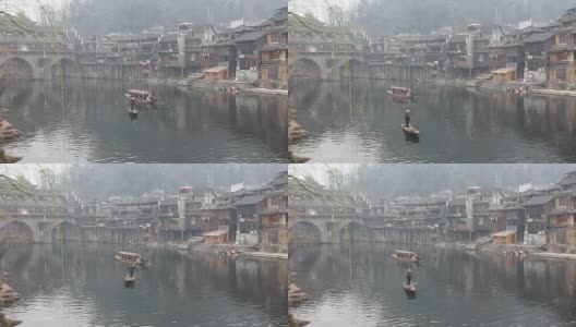 初春的江南小镇雾气蒙蒙的景象高清在线视频素材下载