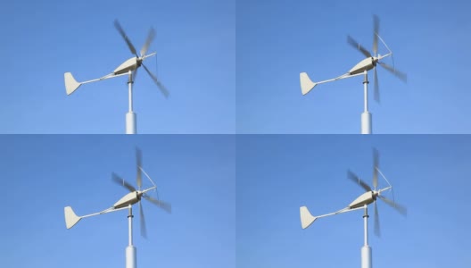 近距离的风力涡轮机与Cloudscape，绿色能源概念高清在线视频素材下载