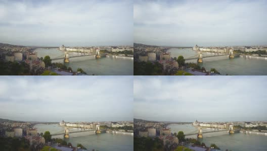 T/L Budapest And The Széchenyi Chain Bridge From Castle Hill眺望高清在线视频素材下载