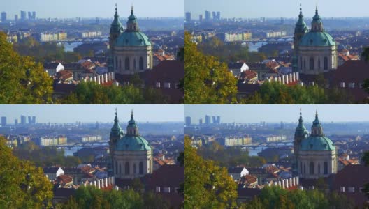 布拉格的地平线和圣尼古拉斯教堂高清在线视频素材下载