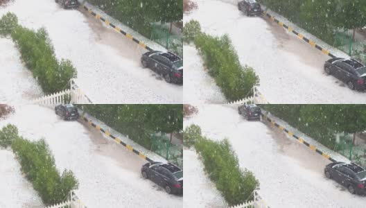 赫尔格达下起了雪和冰雹高清在线视频素材下载