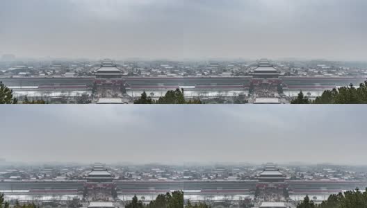 T/L WS HA PAN紫禁城覆盖着雪/北京，中国高清在线视频素材下载