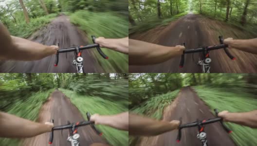 在森林里骑着一条快速的小路高清在线视频素材下载