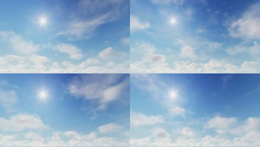 移动的云和太阳高清在线视频素材下载