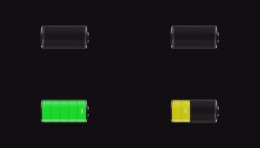 充电电池指示带百分比标志。三维动画高清在线视频素材下载