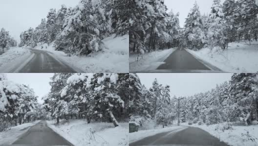 在冬天雪地里驾驶- 4k帧率60fps高清在线视频素材下载
