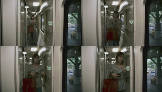 那个女人正走进火车高清在线视频素材下载