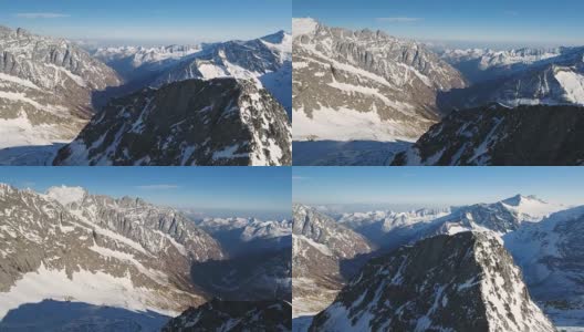 锯齿状的阿尔卑斯山峰在意大利空中高清在线视频素材下载