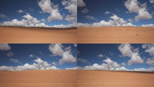 在高原沙漠中，车载摄像头安装在4x4汽车上。从玻利维亚乌尤尼出发，为期4天的旅行。镜头向侧面看高清在线视频素材下载
