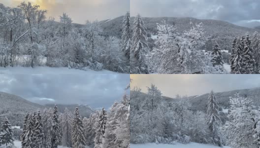 特伦蒂诺多云的雪景高清在线视频素材下载