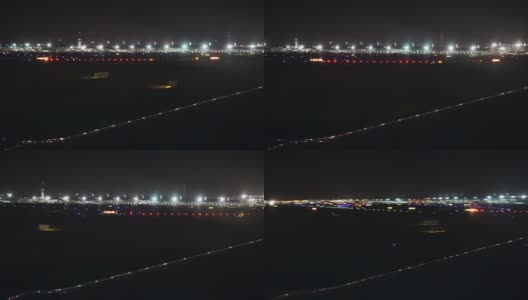 从飞机上看晚上的机场高清在线视频素材下载