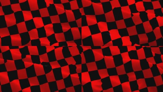 红黑方格旗赛车视频。方程式赛车旗红色和黑色瓷砖图案的背景。开始比赛方格旗循环特写1080p全高清镜头。方格红黑开始完成赢得比赛旗帜的录像高清在线视频素材下载