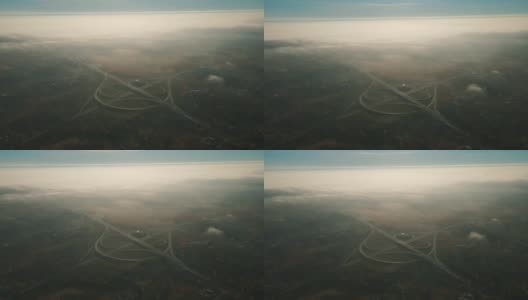 与交通环岛。秋天的雾高清在线视频素材下载