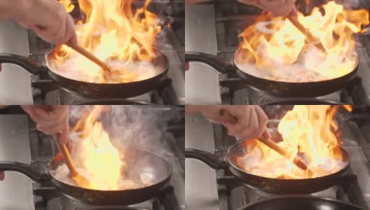 Flembe cooking高清在线视频素材下载