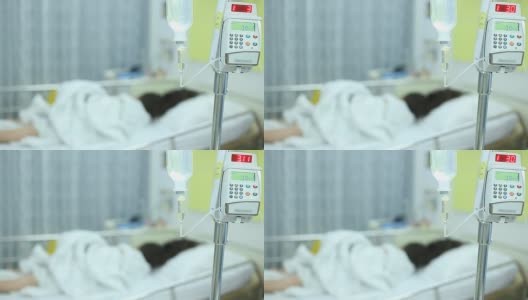 住院接受生理盐水治疗的病人高清在线视频素材下载