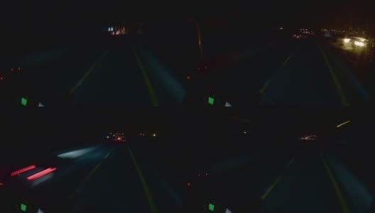 随着夜晚高速公路上行驶的汽车，时间在流逝高清在线视频素材下载