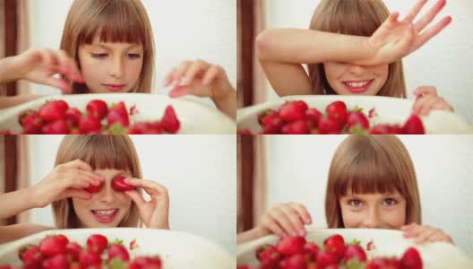草莓小女孩高清在线视频素材下载