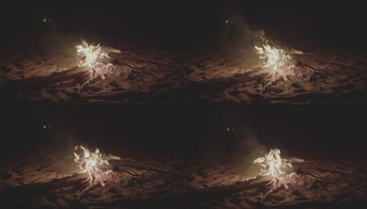 海滩篝火高清在线视频素材下载
