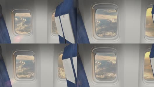 飞机的窗口高清在线视频素材下载