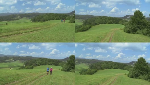 HD:夫妇在乡村徒步旅行高清在线视频素材下载