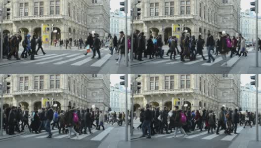 维也纳城市行人交通。高清在线视频素材下载