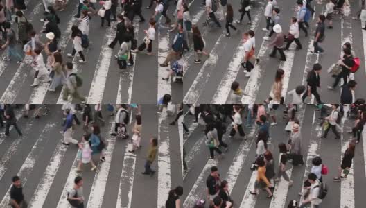 俯瞰大阪的一个十字路口高清在线视频素材下载