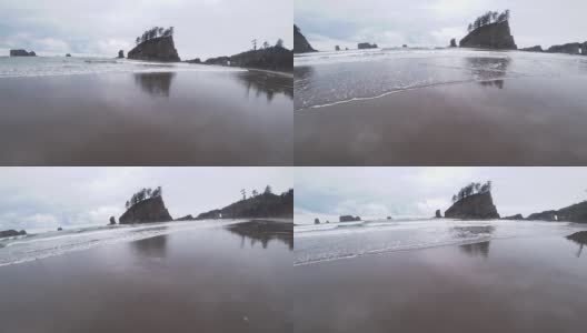 美国加利福尼亚的太平洋海岸。水中美丽的岩石高清在线视频素材下载