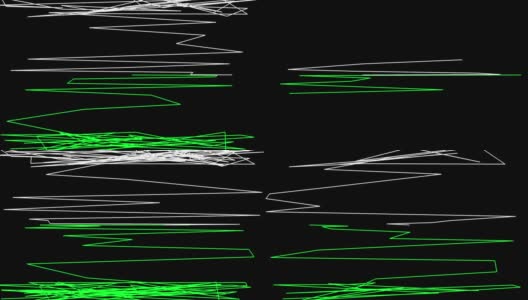 抽象的绿色和白色线条在屏幕的边缘纠缠在一起，抽象的动画，运动图形高清在线视频素材下载
