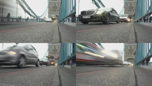 高清时间流逝:塔桥上的交通高清在线视频素材下载