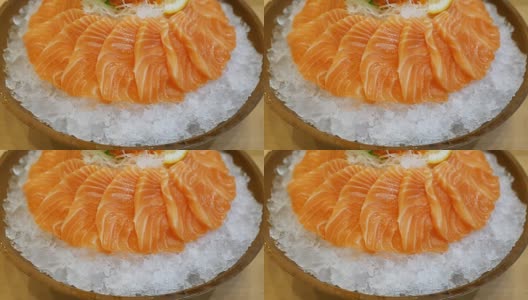 三文鱼生鱼片-日本料理风格高清在线视频素材下载