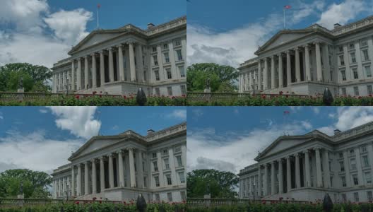 美国财政部在华盛顿特区-时间流逝在4k/超高清高清在线视频素材下载