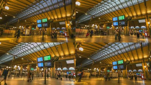 4k延时:巴黎北站火车站高清在线视频素材下载
