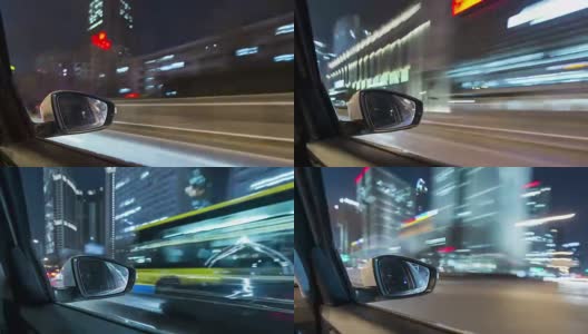 T/L WS PAN POV汽车通过城市/北京，中国高清在线视频素材下载