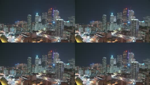 高清延时:多伦多夜晚的城市灯光高清在线视频素材下载