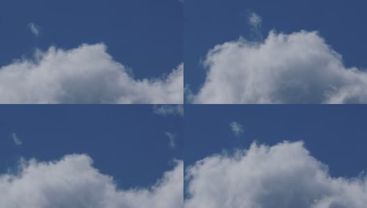 特写4K延时视频白色的大云在蓝色阳光灿烂的天空。夏日蔚蓝多云的天空时光流逝。驾驶飞机穿过云层的效果。高清在线视频素材下载