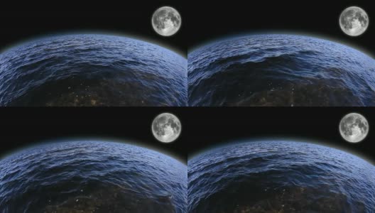 月亮在海高清在线视频素材下载