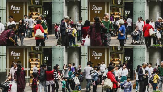 中国广州，2014年11月29日:人们在中国广州著名的购物街——北京路漫步高清在线视频素材下载