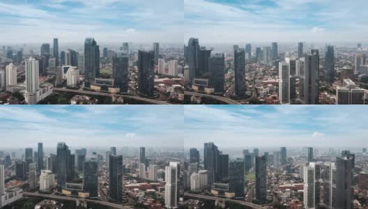 无人机拍摄的城市在雅加达的一天高清在线视频素材下载