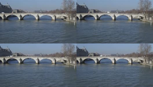 法国巴黎桥，远射。高清在线视频素材下载