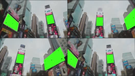 时代广场，纽约，曼哈顿，有追踪标记的Chromakey高清在线视频素材下载