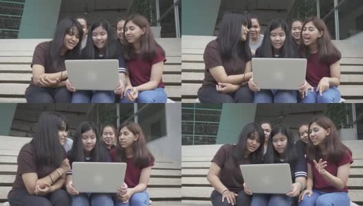 大学女生对着摄像头说话高清在线视频素材下载