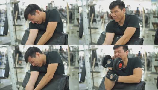 亚洲男人在健身房锻炼高清在线视频素材下载