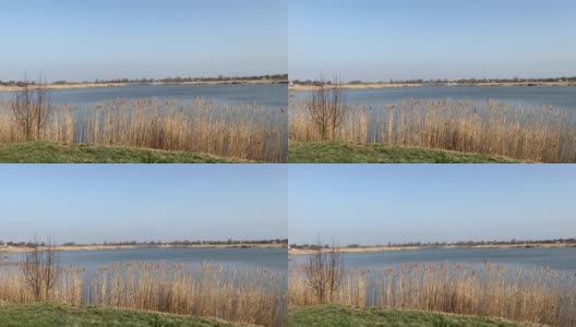 乌克兰春日的田园风光。风景优美的湖。高清在线视频素材下载