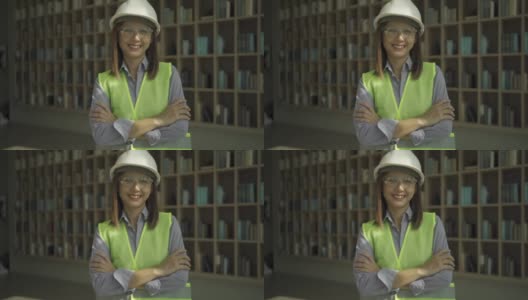 在办公室工作的亚裔女性工程师。高清在线视频素材下载